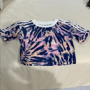 Adidas short Sleeve Tee - Pink and Navy Tie-Dye